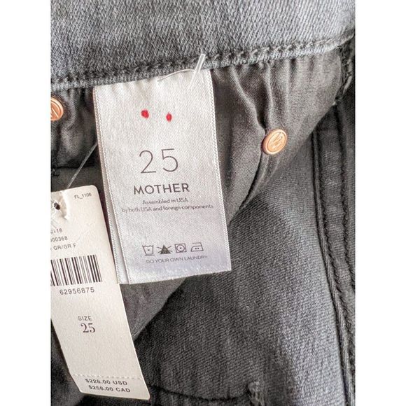 NWT MOTHER The Dazzler Slim Straight Mid Rise Jeans in Lighting Up Lanterns Gray - Picture 10 of 11